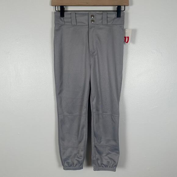 NWT Wilson Youth Sports Athletic Uniform Gear Light Grey Baseball Pants Medium - Picture 1 of 8